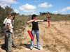 Christine Mischker - taking bow & arrow lessons